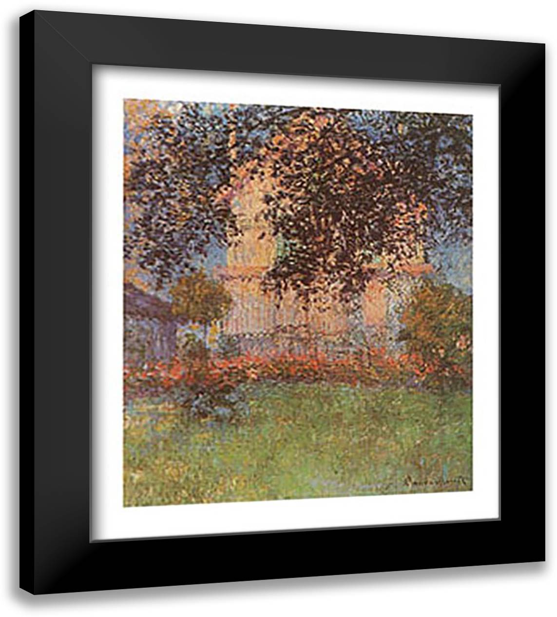 LA CASA/MONET/ARGENTEUIL 24x32 Black Modern Wood Framed Art Print Poster by Monet, Claude