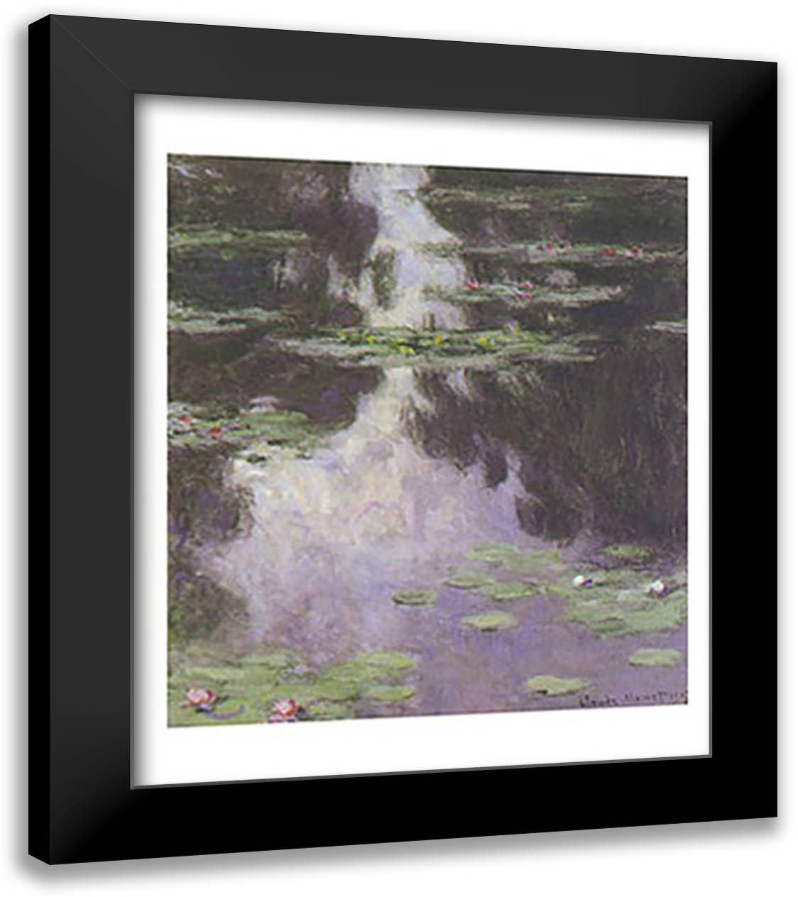 Water Lilies (Nympheas), 1907 24x32 Black Modern Wood Framed Art Print Poster by Monet, Claude