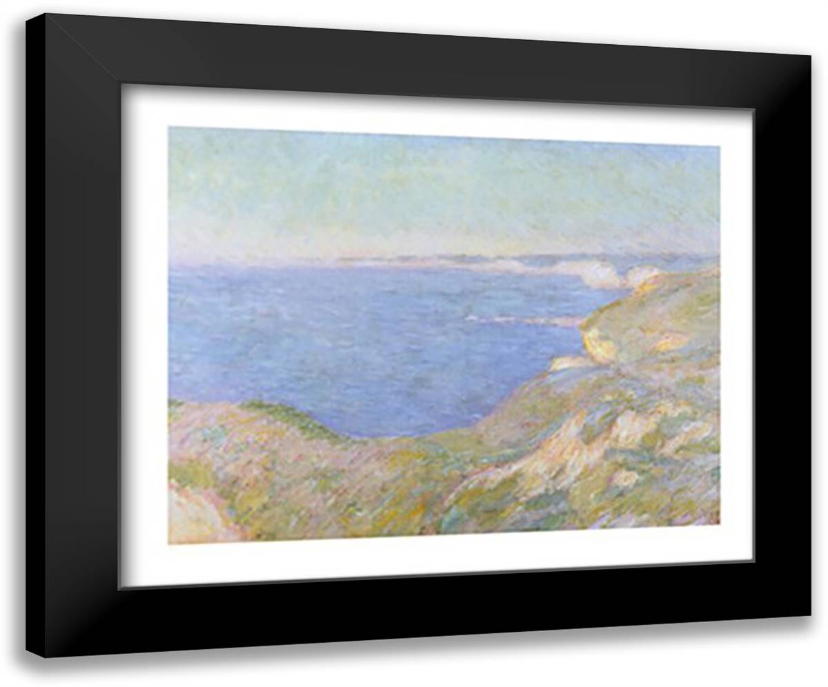 The Cliffs Near Dieppe, 1897 32x24 Black Modern Wood Framed Art Print Poster by Monet, Claude