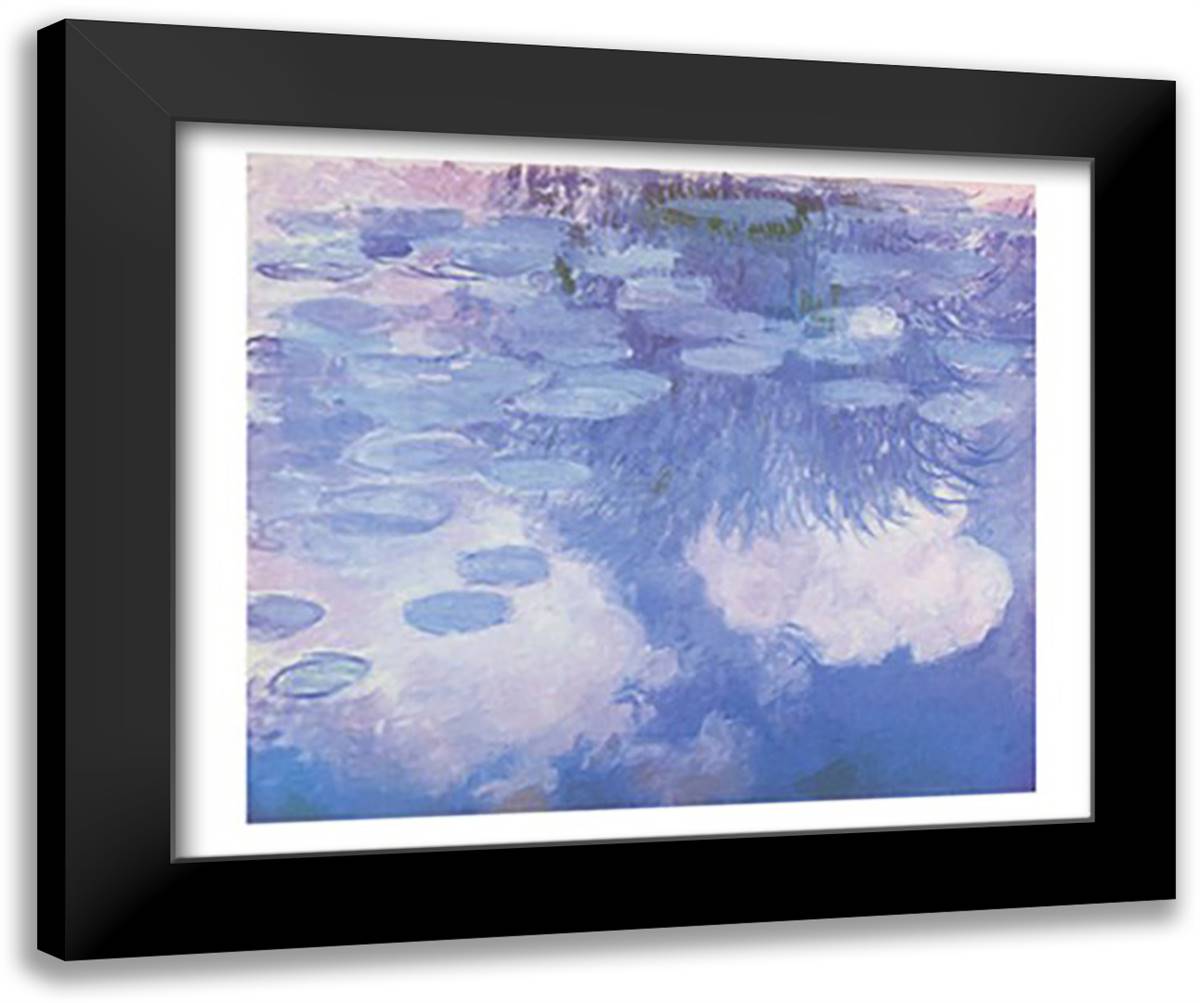 Waterlilies, 1914-17 32x24 Black Modern Wood Framed Art Print Poster by Monet, Claude
