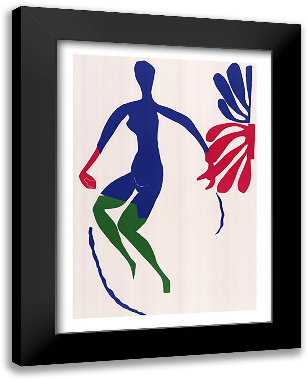 Blue Nude with Green Stockings 28x40 Black Modern Wood Framed Art Print Poster by Matisse, Henri