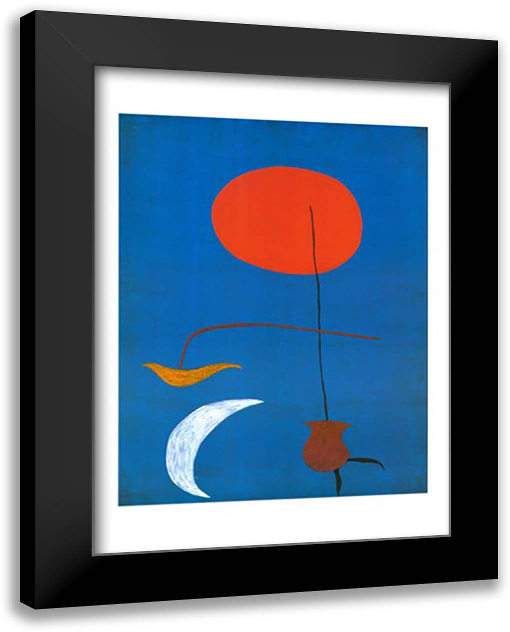 Entwurf Eine Tapisserie 28x40 Black Modern Wood Framed Art Print Poster by Miro, Joan