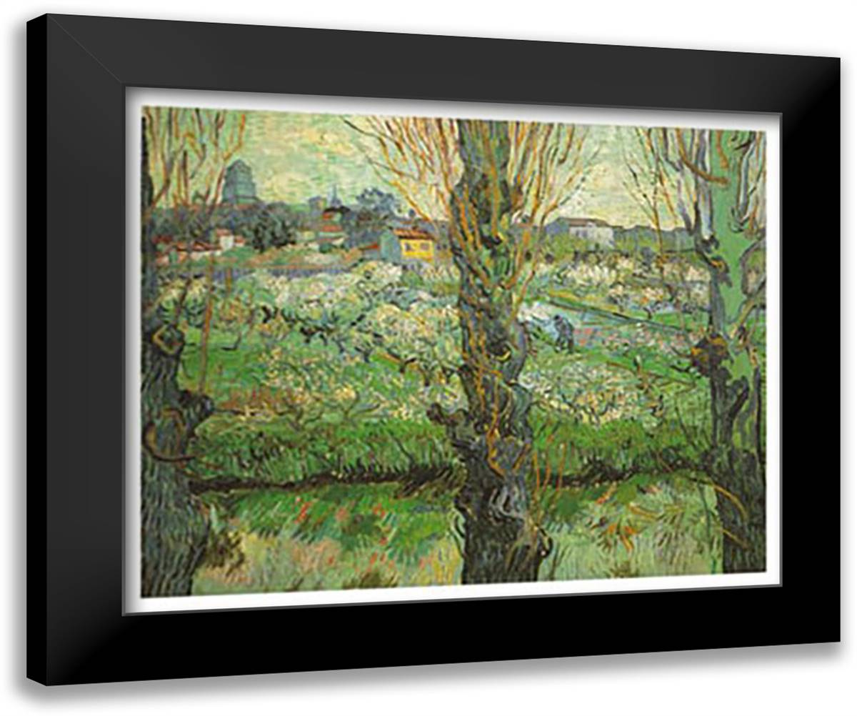 Blick Auf Arles, c.1889 40x28 Black Modern Wood Framed Art Print Poster by Van Gogh, Vincent