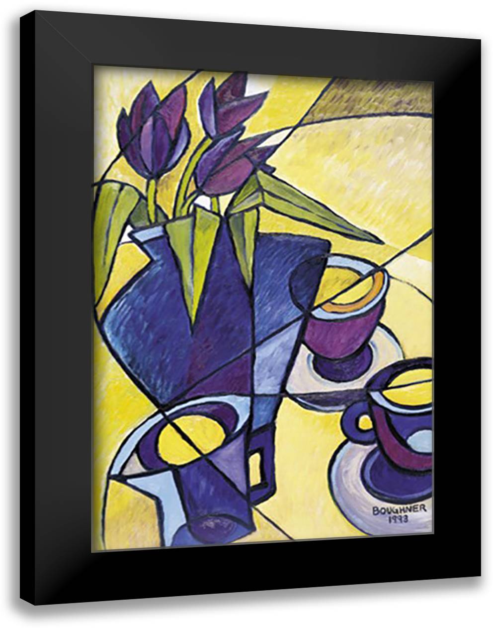 Stained Glass Still Life II 28x40 Black Modern Wood Framed Art Print Poster by Boughner, Elisa