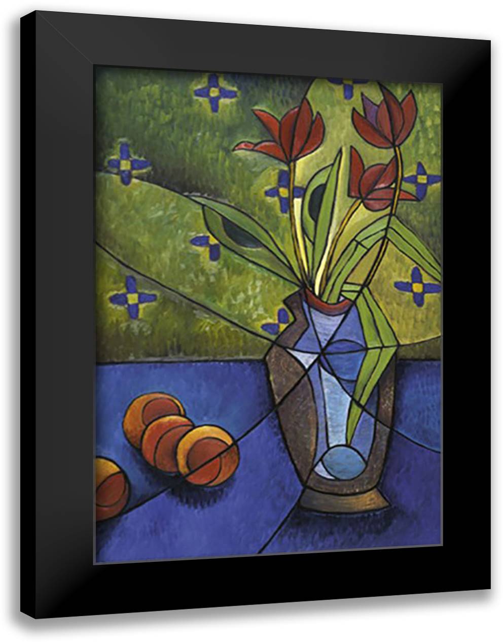 Stained Glass Still Life IV 28x40 Black Modern Wood Framed Art Print Poster by Boughner, Elisa