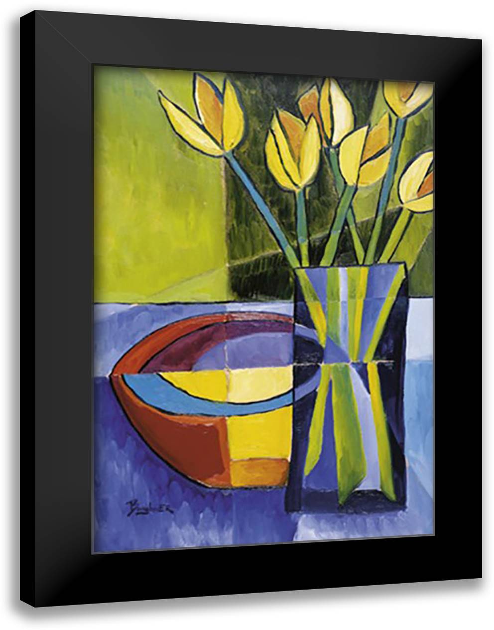 Stained Glass Still Life V 28x40 Black Modern Wood Framed Art Print Poster by Boughner, Elisa