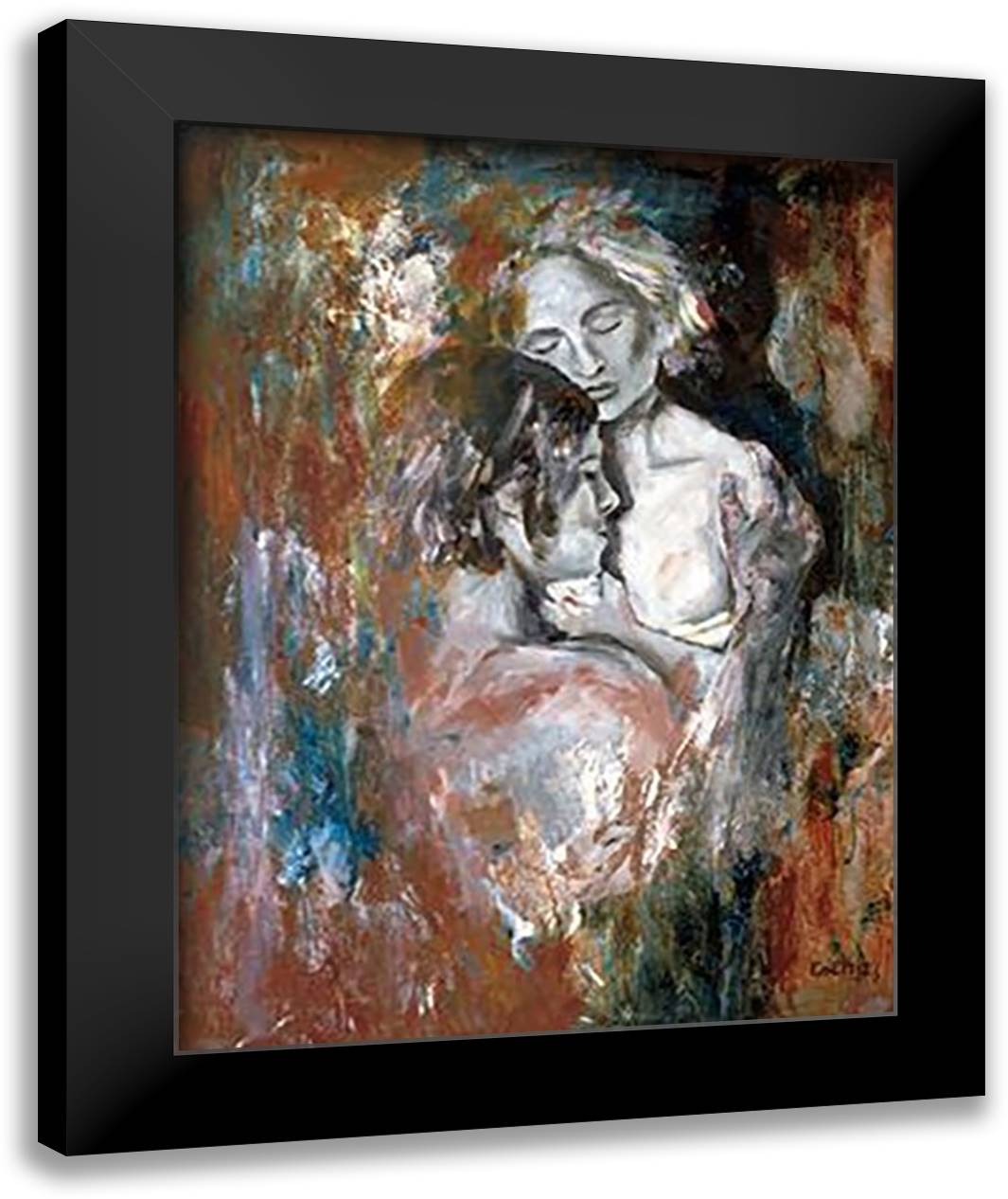 Insieme II 24x32 Black Modern Wood Framed Art Print Poster by Bogerd, Escha Van Den