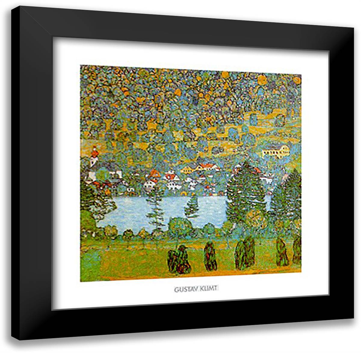 Mountain Slope at Unterach 24x24 Black Modern Wood Framed Art Print Poster by Klimt, Gustav