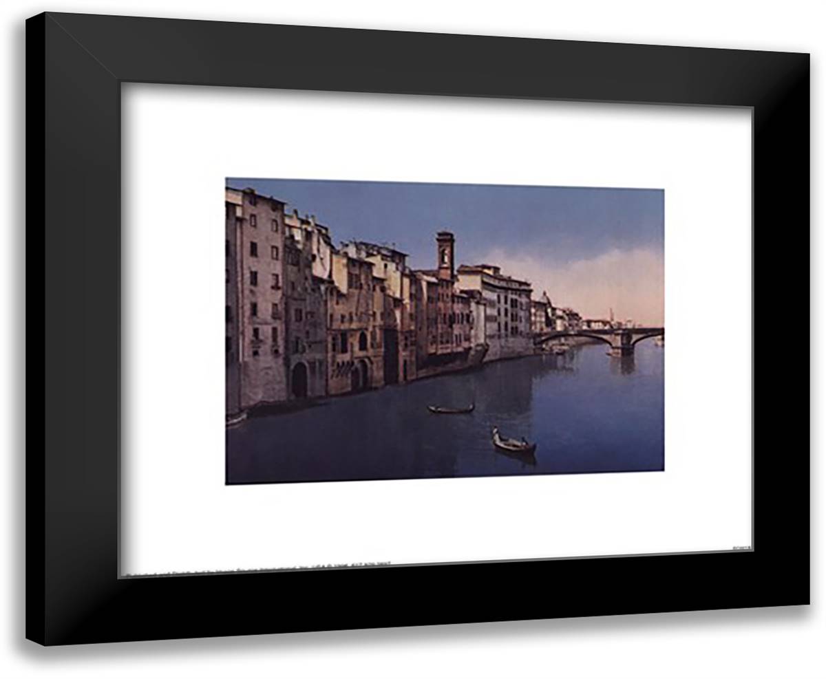 Firenze, Ponte S.Trinita 14x12 Black Modern Wood Framed Art Print Poster