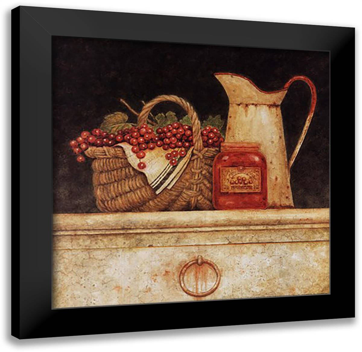 Cranberries and Whitewash 14x14 Black Modern Wood Framed Art Print Poster by Barjot, Eric