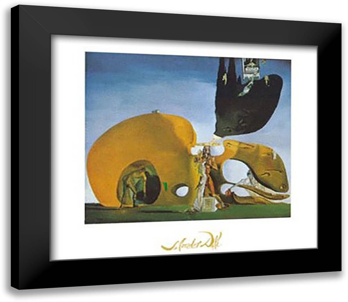 The Birth of Liquid Desires, c.1932 24x20 Black Modern Wood Framed Art Print Poster by Dali, Salvador