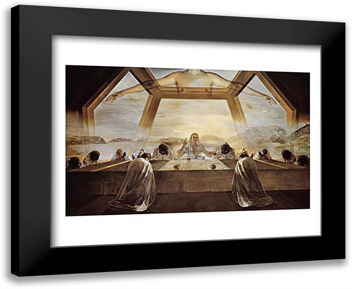 The Sacrament of the Last Supper, c.1955 24x20 Black Modern Wood Framed Art Print Poster by Dali, Salvador