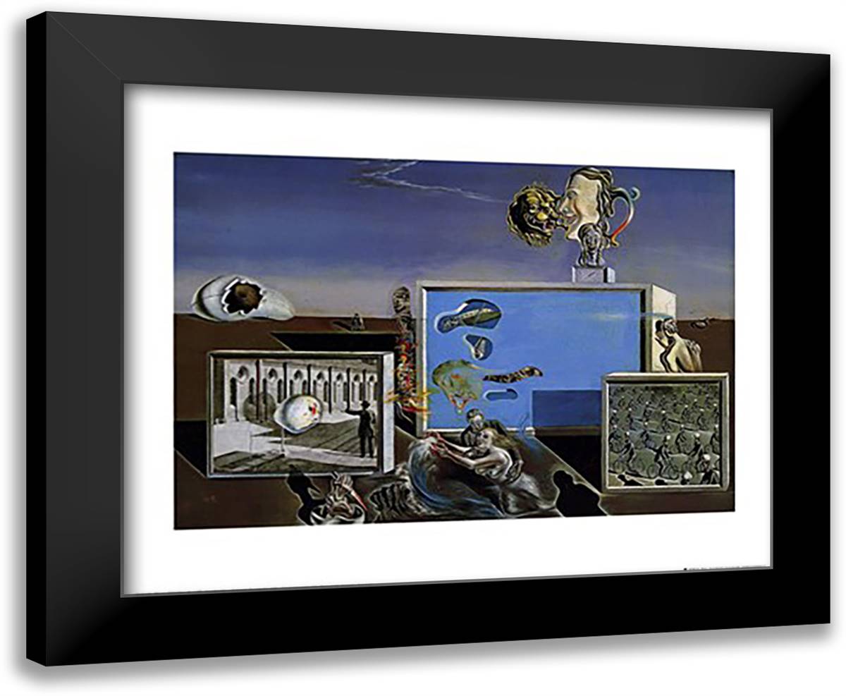 Illumined Pleasures, c.1929 24x20 Black Modern Wood Framed Art Print Poster by Dali, Salvador