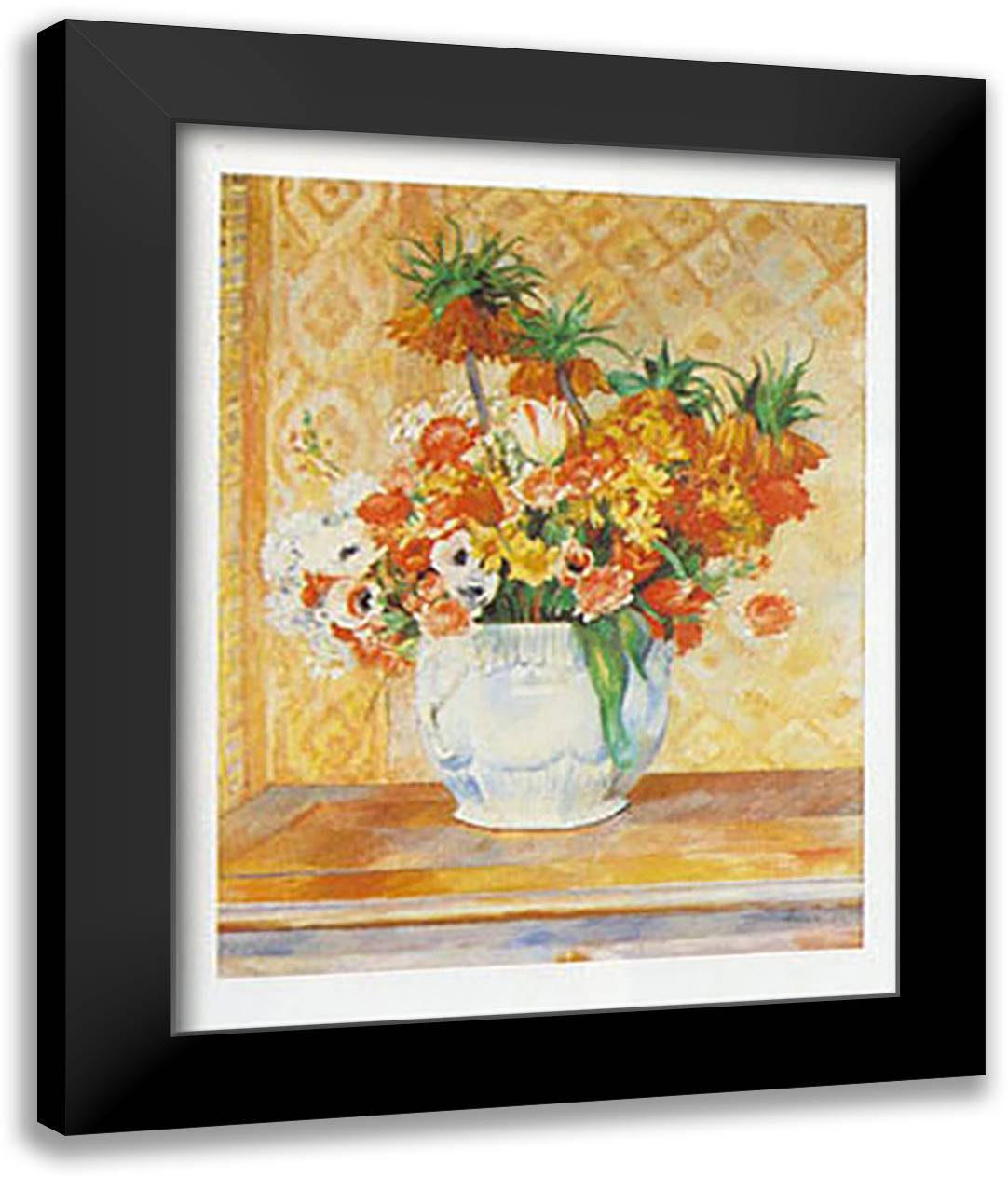 NATURE MORTE 20x24 Black Modern Wood Framed Art Print Poster by Renoir, Pierre-Auguste