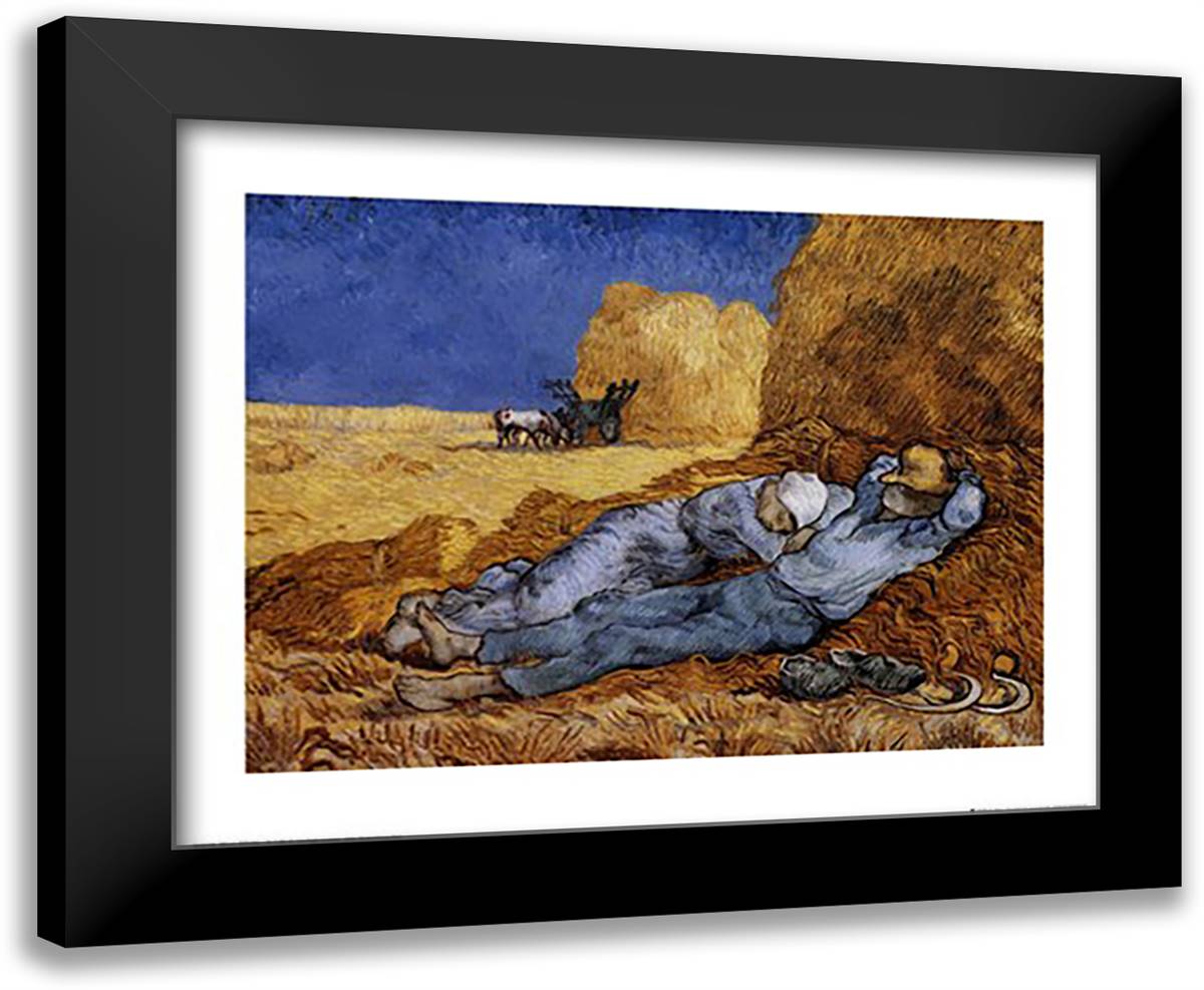 The Siesta, c.1889 24x20 Black Modern Wood Framed Art Print Poster by Van Gogh, Vincent