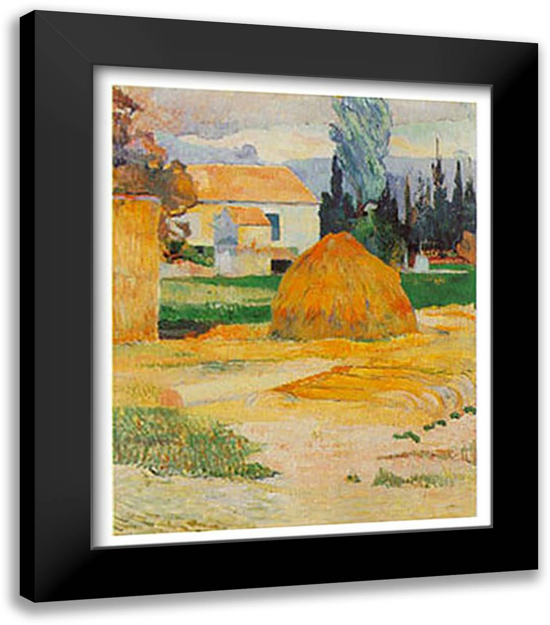 Ferme a Arles 20x24 Black Modern Wood Framed Art Print Poster by Gauguin, Paul
