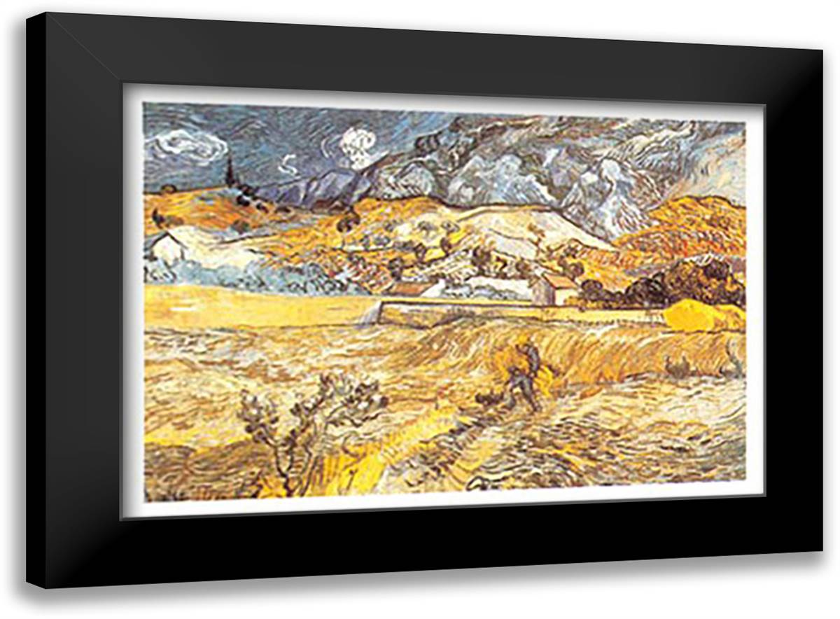 Passageway in St.Remy 24x20 Black Modern Wood Framed Art Print Poster by Van Gogh, Vincent