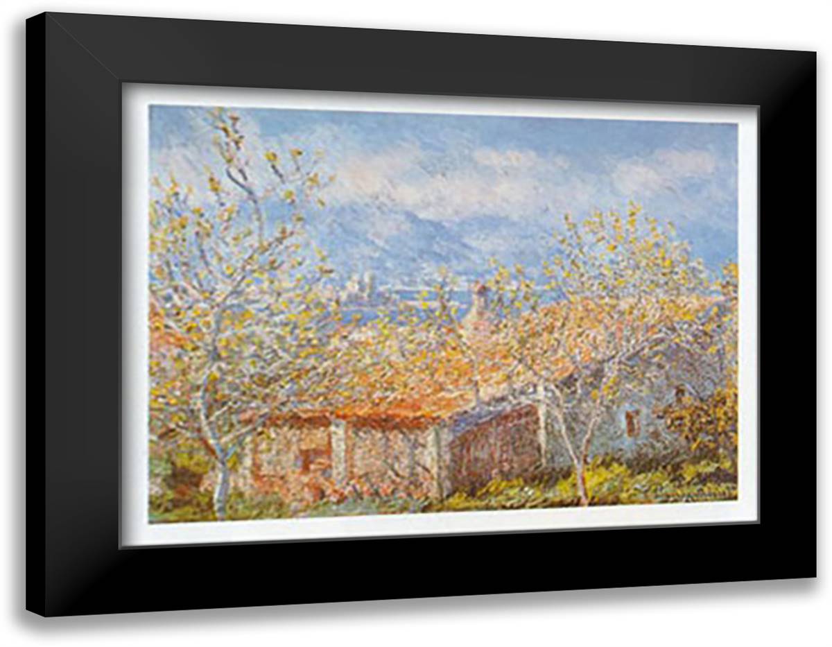 ANTIBES 24x20 Black Modern Wood Framed Art Print Poster by Monet, Claude