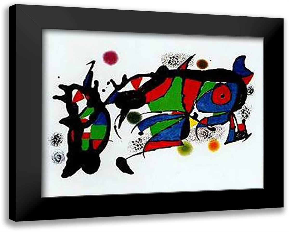 Obre 24x20 Black Modern Wood Framed Art Print Poster by Miro, Joan