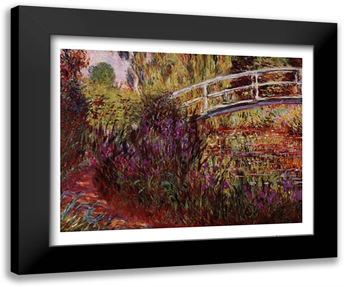 Le Pont Japonais 24x20 Black Modern Wood Framed Art Print Poster by Monet, Claude