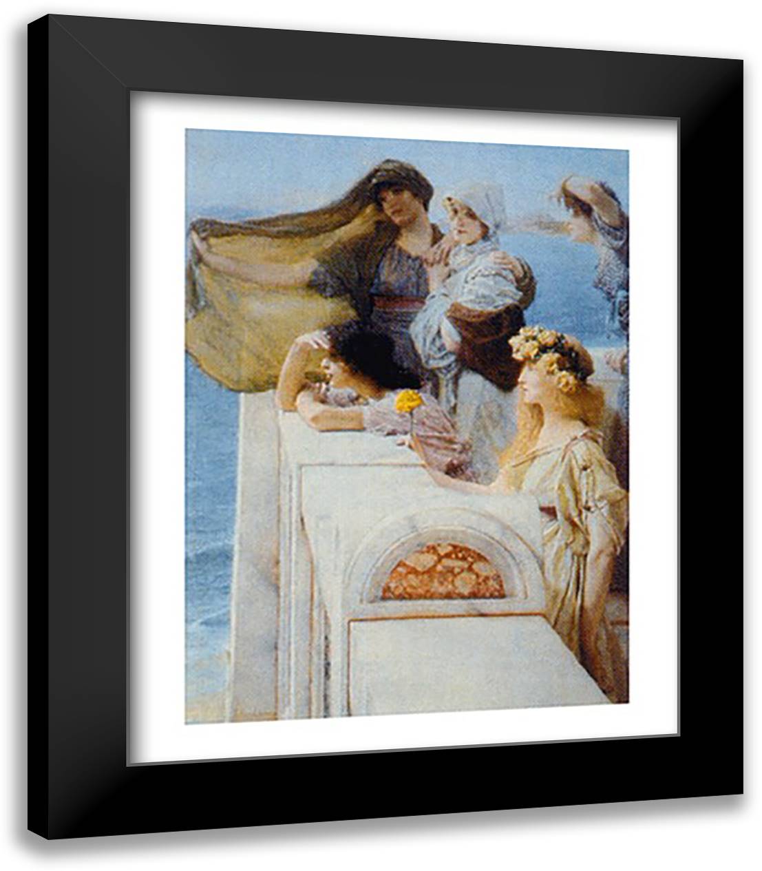 At Aphrodite's Cradle 20x24 Black Modern Wood Framed Art Print Poster by Alma-Tadema, Sir Lawrence