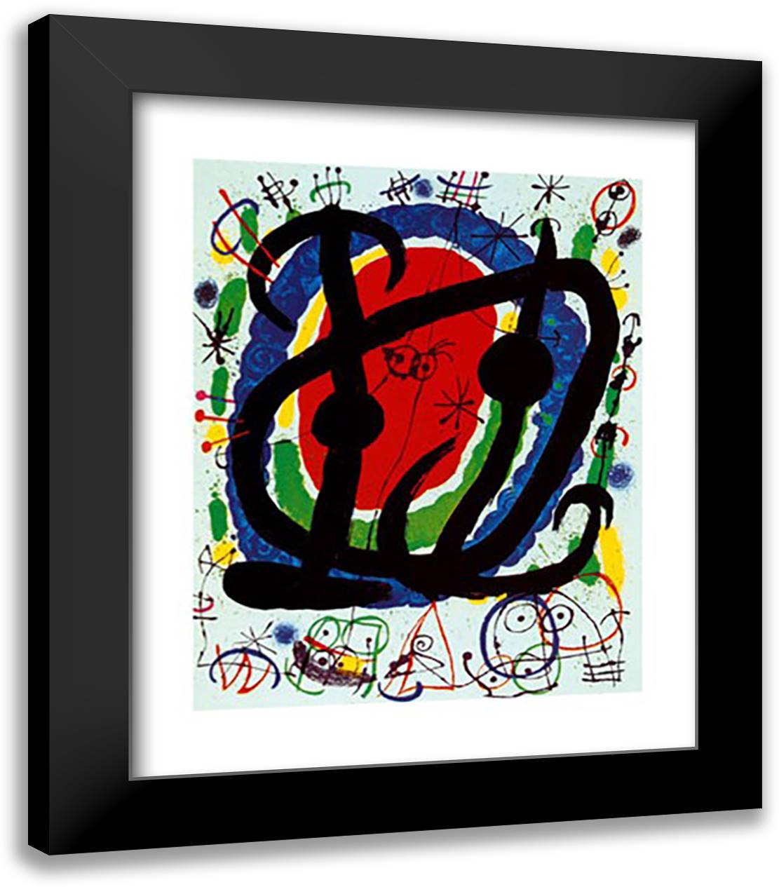 EXPOSITION XXII SALON 20x24 Black Modern Wood Framed Art Print Poster by Miro, Joan