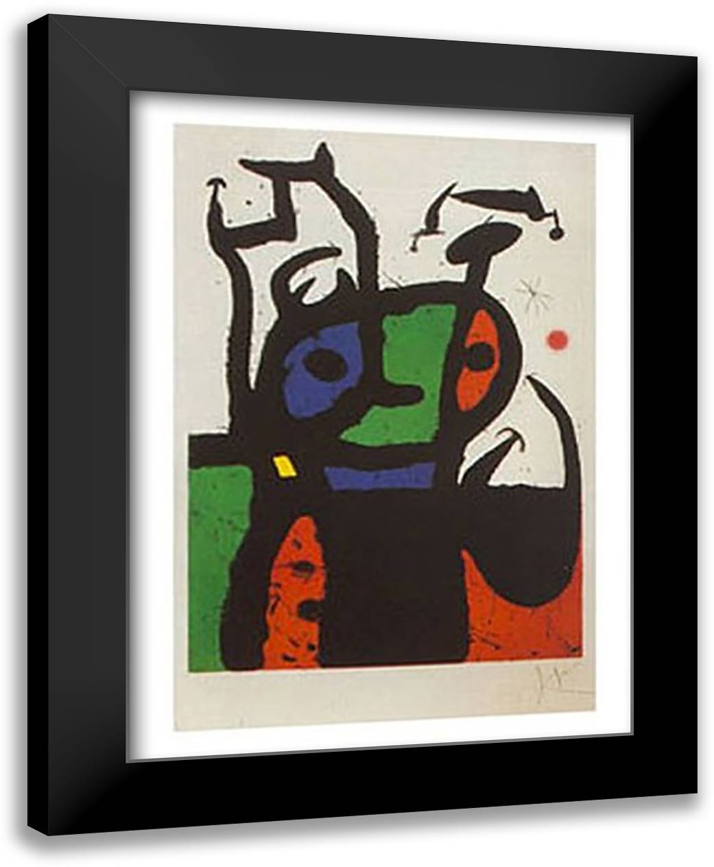 The Matador 20x24 Black Modern Wood Framed Art Print Poster by Miro, Joan