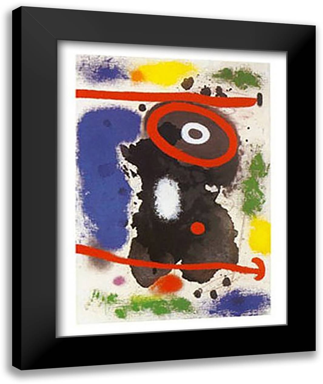 Tete J 20x24 Black Modern Wood Framed Art Print Poster by Miro, Joan