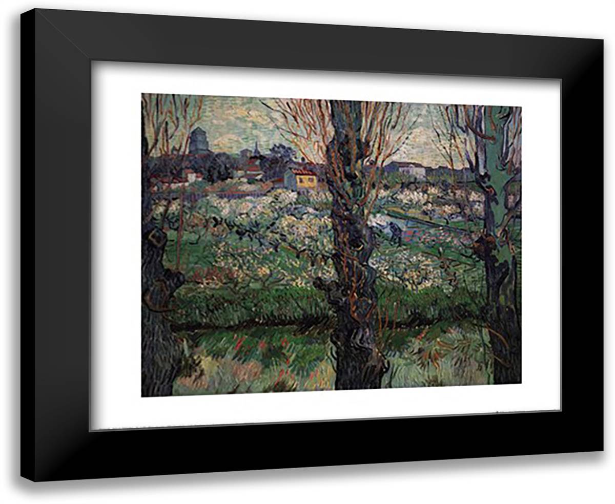 Blick Auf Arles, c.1889 24x20 Black Modern Wood Framed Art Print Poster by Van Gogh, Vincent