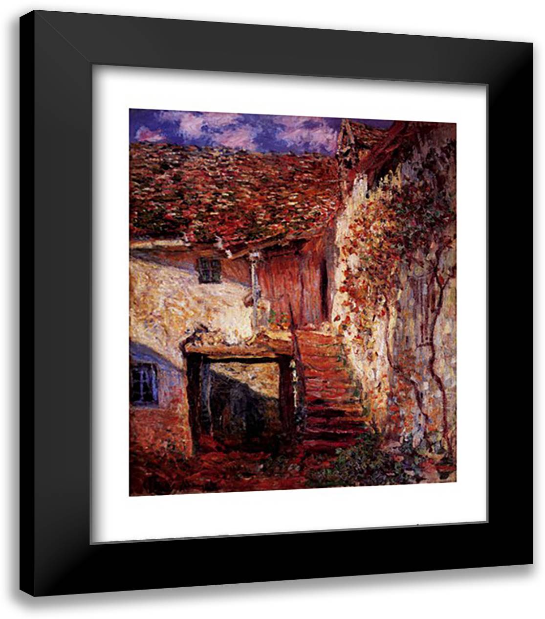 Die Treppe 20x24 Black Modern Wood Framed Art Print Poster by Monet, Claude