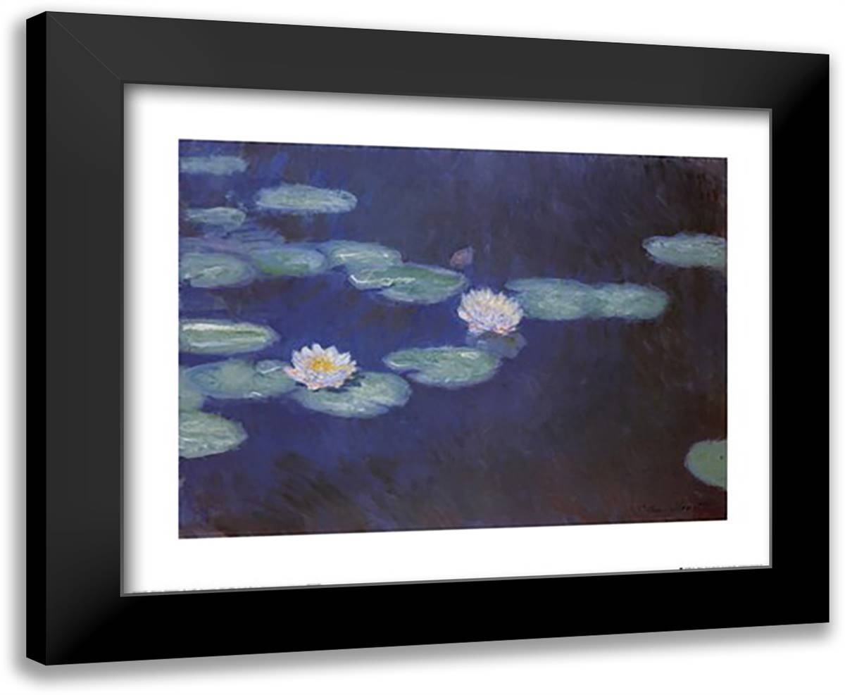 NYMPHEAS, 1897/1898 24x20 Black Modern Wood Framed Art Print Poster by Monet, Claude