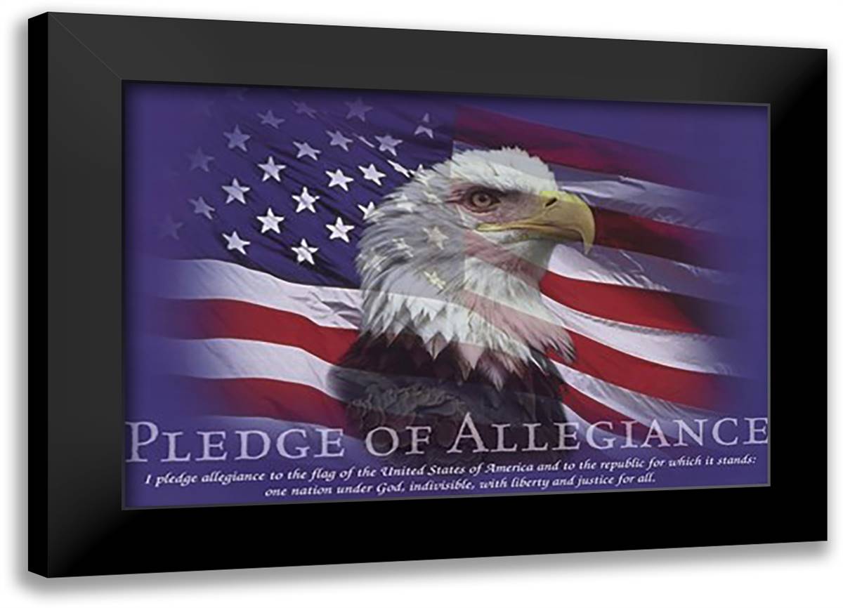 Pledge of Allegiance 40x28 Black Modern Wood Framed Art Print Poster by Downs, Bob