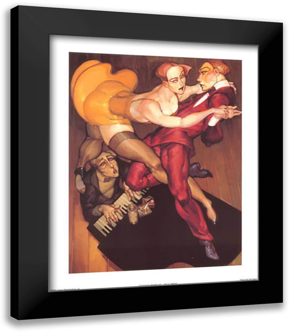 Tango Over the Piano 15x18 Black Modern Wood Framed Art Print Poster by Machado, Juarez