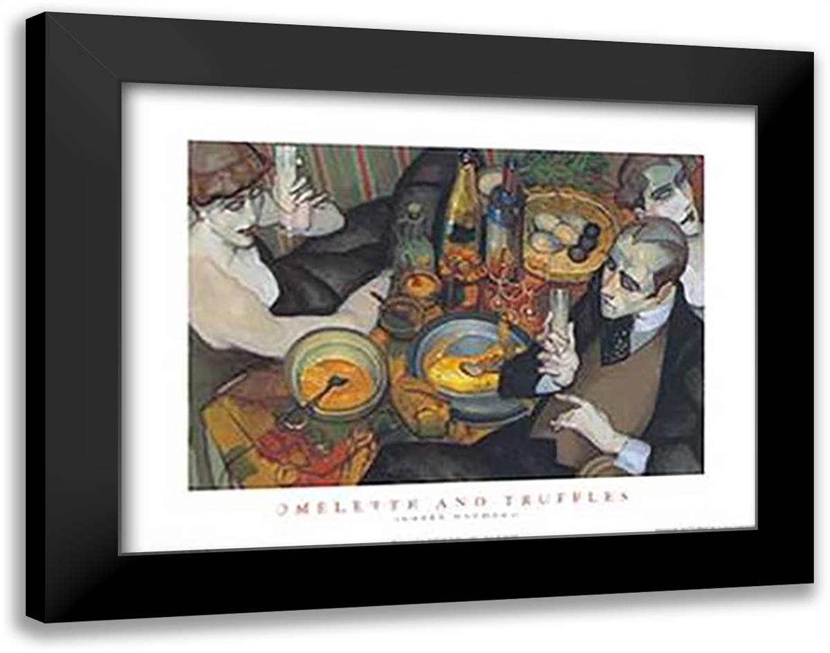 Omelette and Truffles 36x28 Black Modern Wood Framed Art Print Poster by Machado, Juarez
