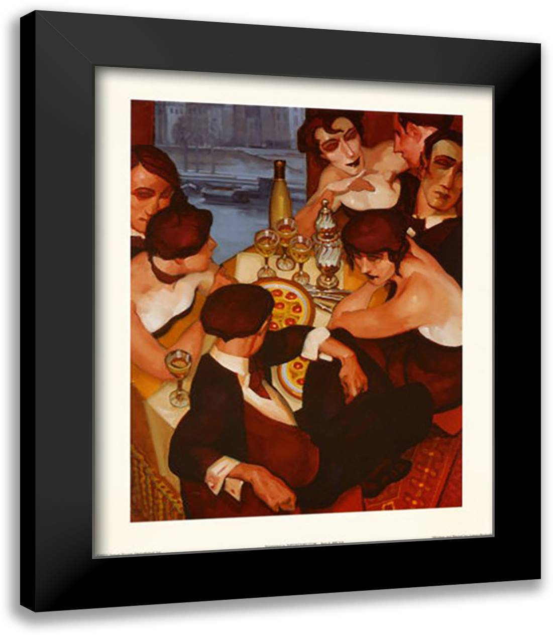 Whiskey and Berries 15x18 Black Modern Wood Framed Art Print Poster by Machado, Juarez