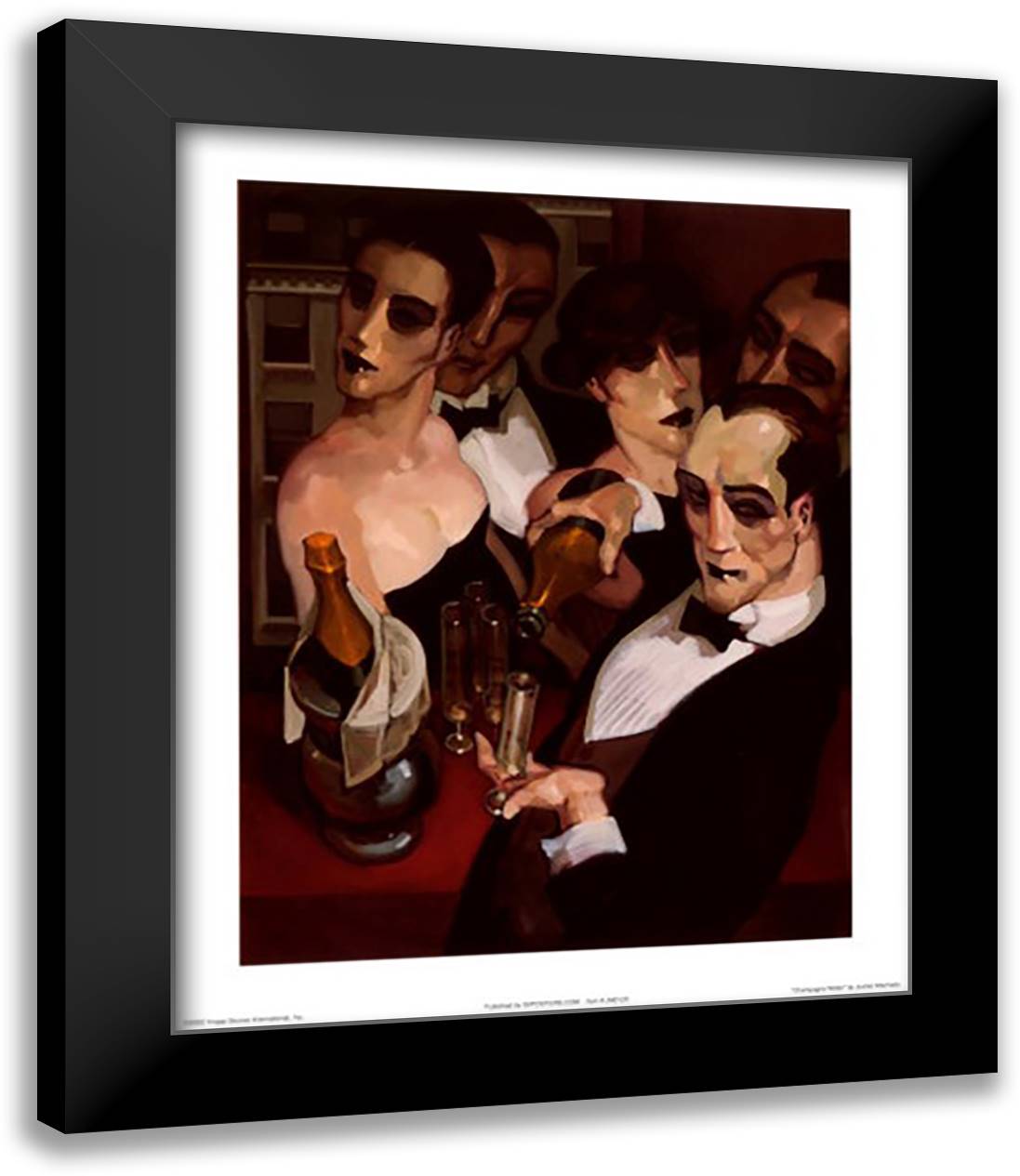 Champaign Waiter 15x18 Black Modern Wood Framed Art Print Poster by Machado, Juarez