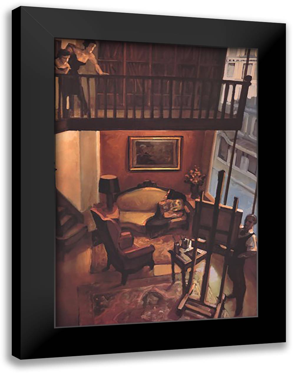 Atelier in Paris 28x36 Black Modern Wood Framed Art Print Poster by Machado, Juarez