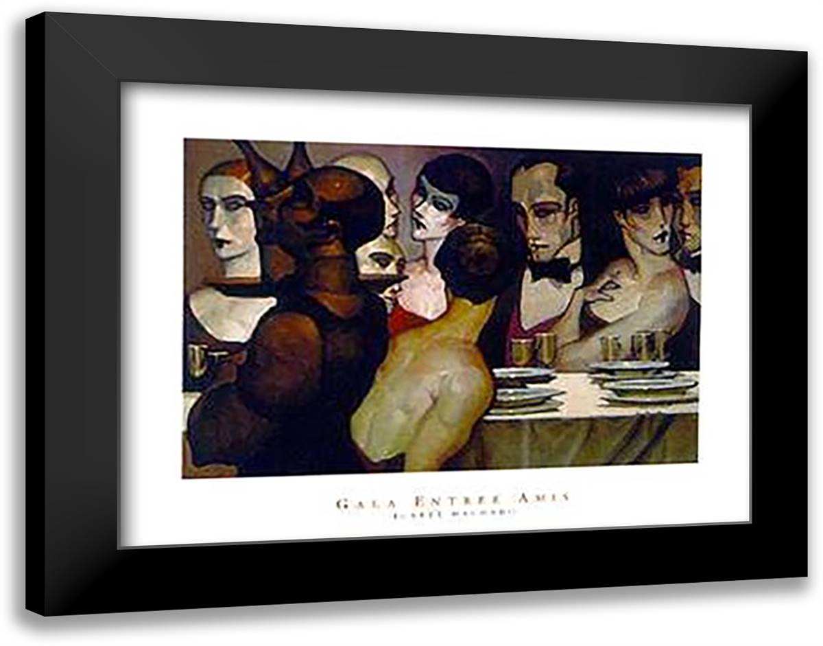 Gala Entree Amis 18x15 Black Modern Wood Framed Art Print Poster by Machado, Juarez
