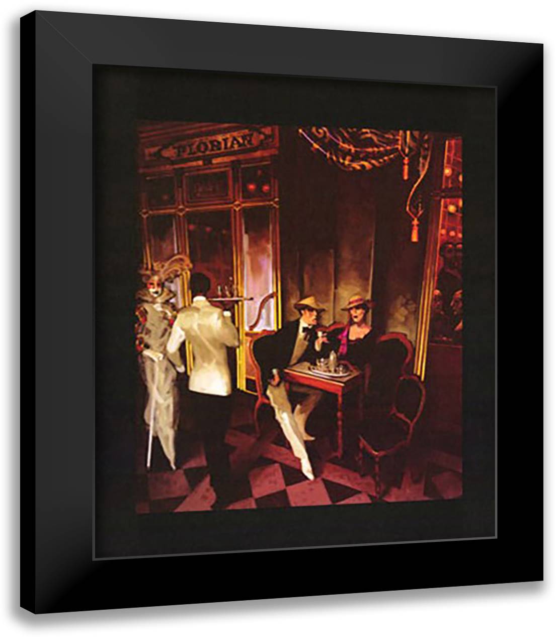 Caf Florian 20x24 Black Modern Wood Framed Art Print Poster by Machado, Juarez