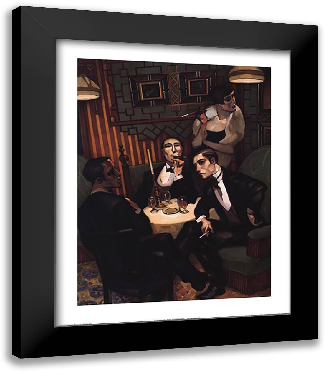 Cigar, Cognac in the Salon 15x18 Black Modern Wood Framed Art Print Poster by Machado, Juarez