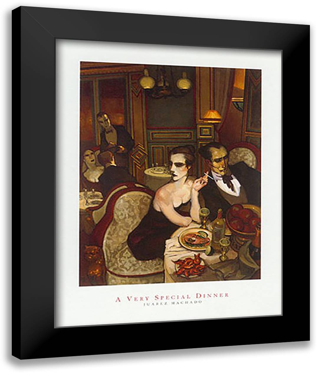 A Very Special Dinner 15x18 Black Modern Wood Framed Art Print Poster by Machado, Juarez