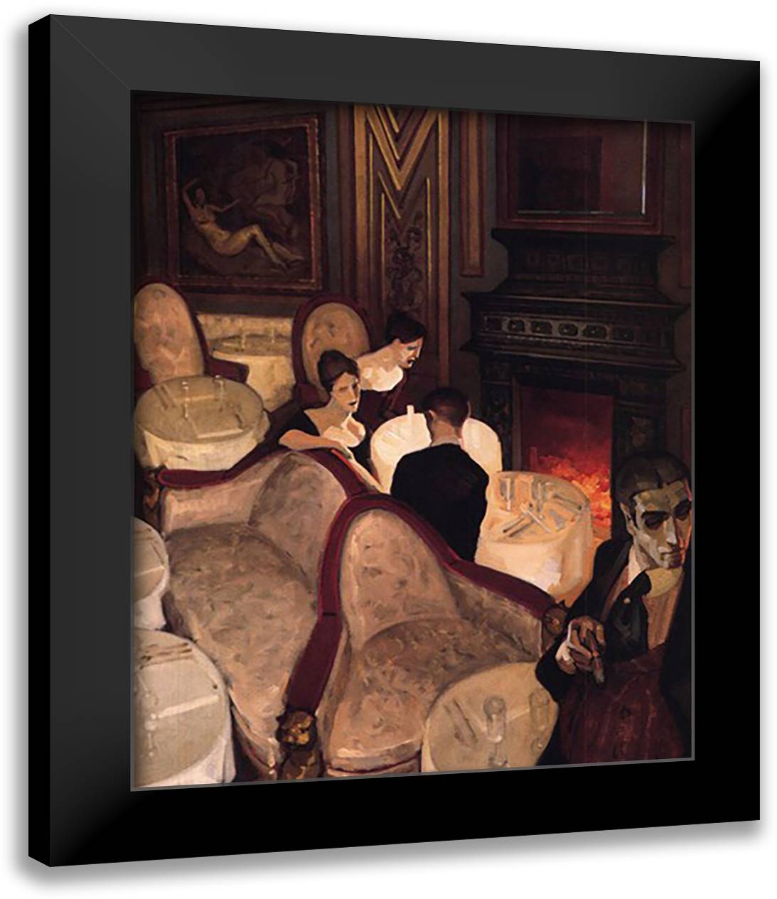Confessions over Champagne 9x11 Black Modern Wood Framed Art Print Poster by Machado, Juarez