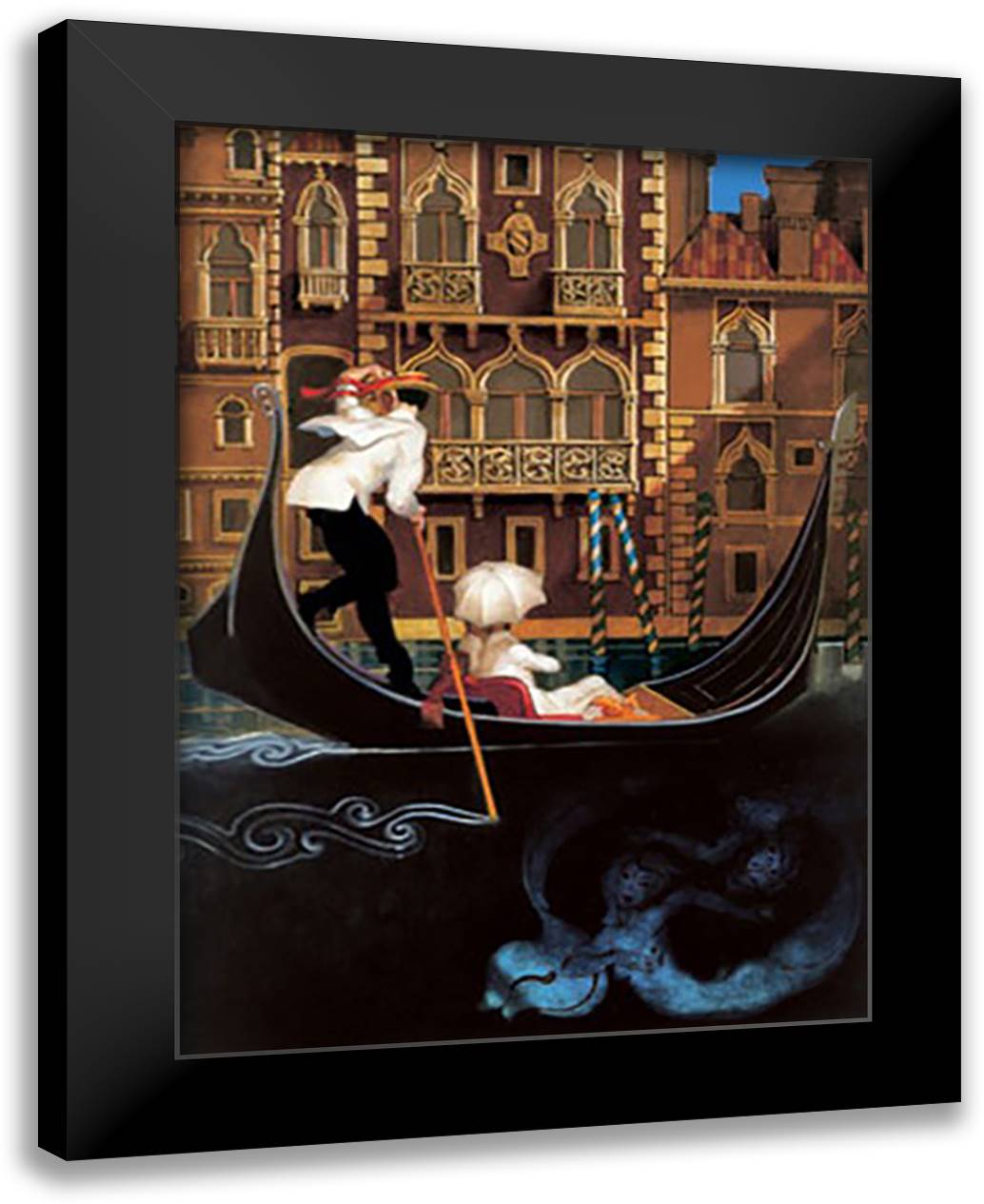 Sul Grande Canal Venezia 15x18 Black Modern Wood Framed Art Print Poster by Machado, Juarez