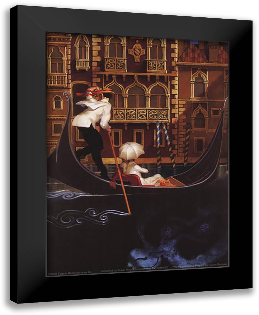 Sul Grande Canal Venezia 9x11 Black Modern Wood Framed Art Print Poster by Machado, Juarez