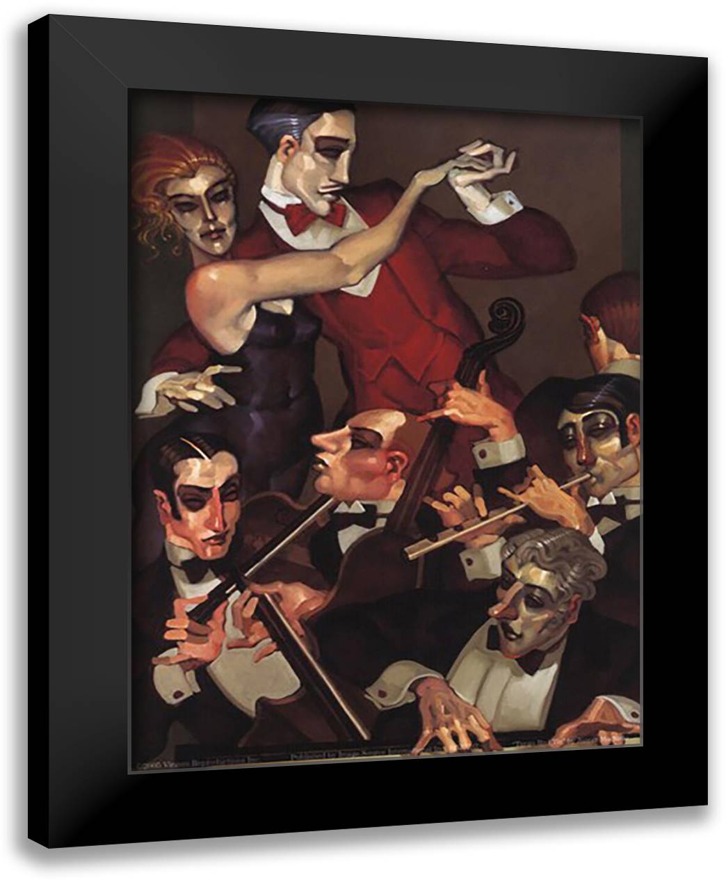 Tango Red Tie 9x11 Black Modern Wood Framed Art Print Poster by Machado, Juarez
