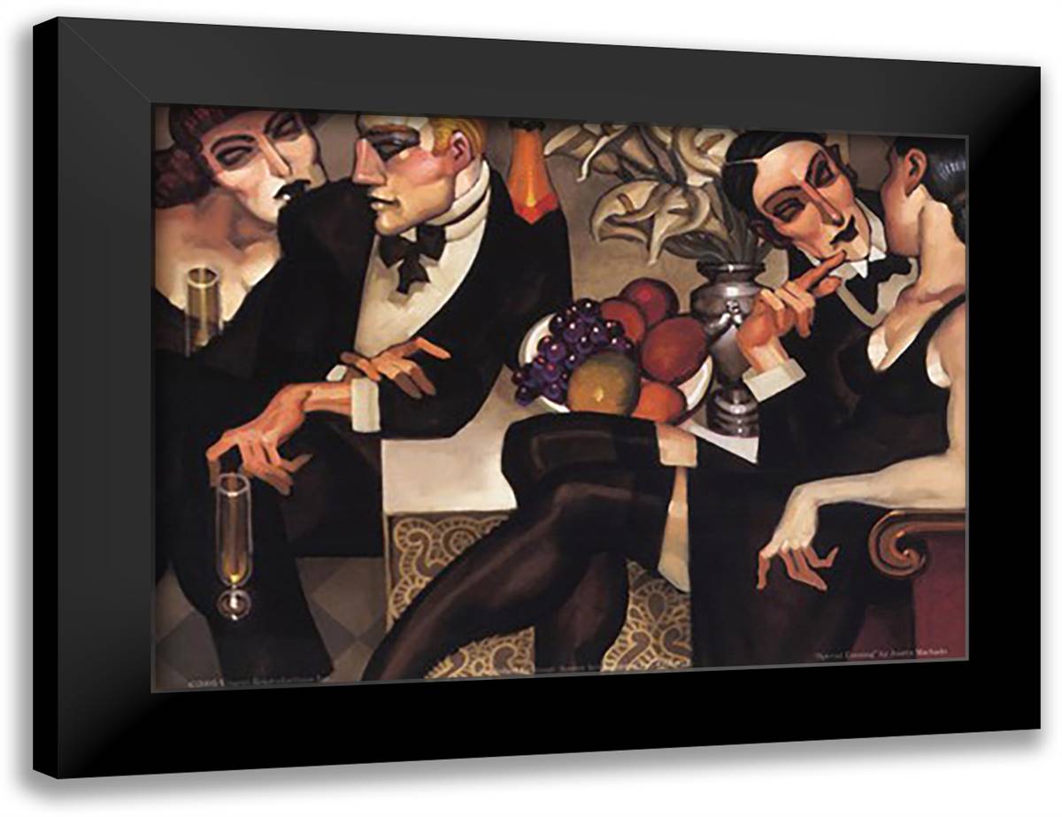 Special Evening 11x9 Black Modern Wood Framed Art Print Poster by Machado, Juarez