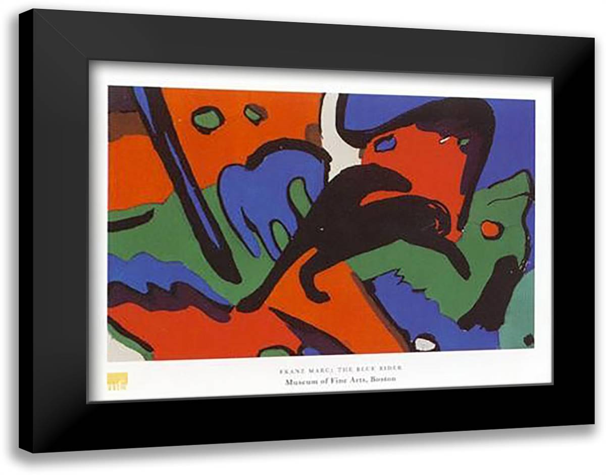 Franz Marc - Blue Rider Size 31.5x23.75 36x28 Black Modern Wood Framed Art Print Poster by Marc, Franz