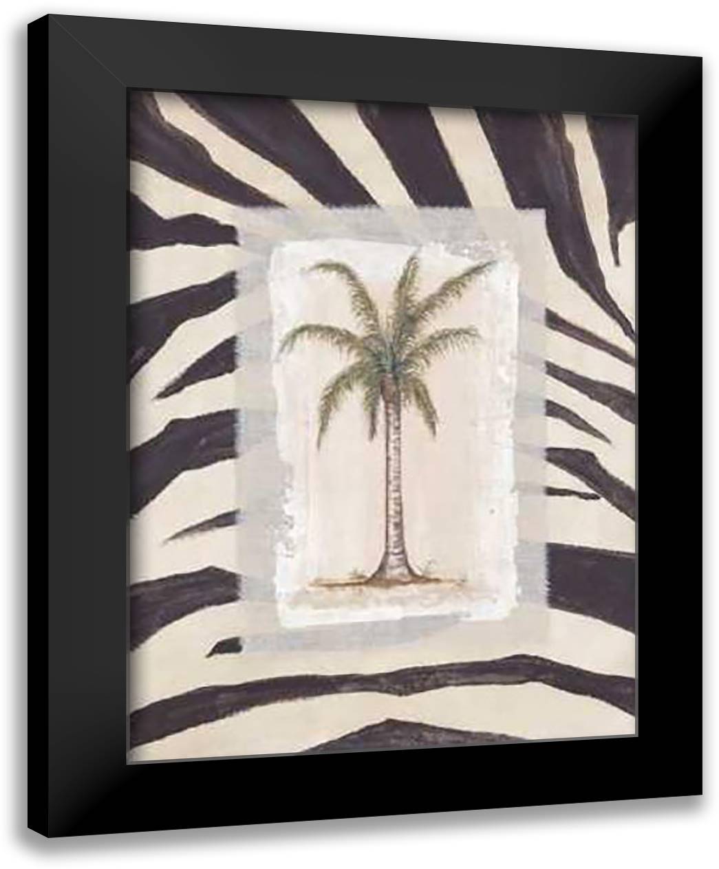 Zebra Palm II 15x18 Black Modern Wood Framed Art Print Poster by Frederique, Marie