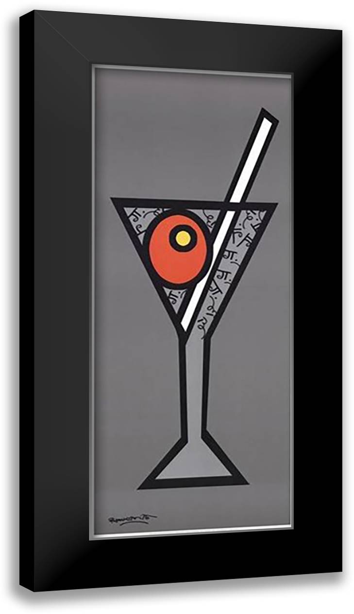 Martini Anyone? 16x34 Black Modern Wood Framed Art Print Poster by Britto, Romero