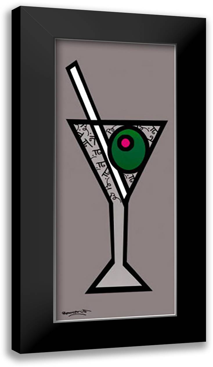 Straight Up Please 16x34 Black Modern Wood Framed Art Print Poster by Britto, Romero